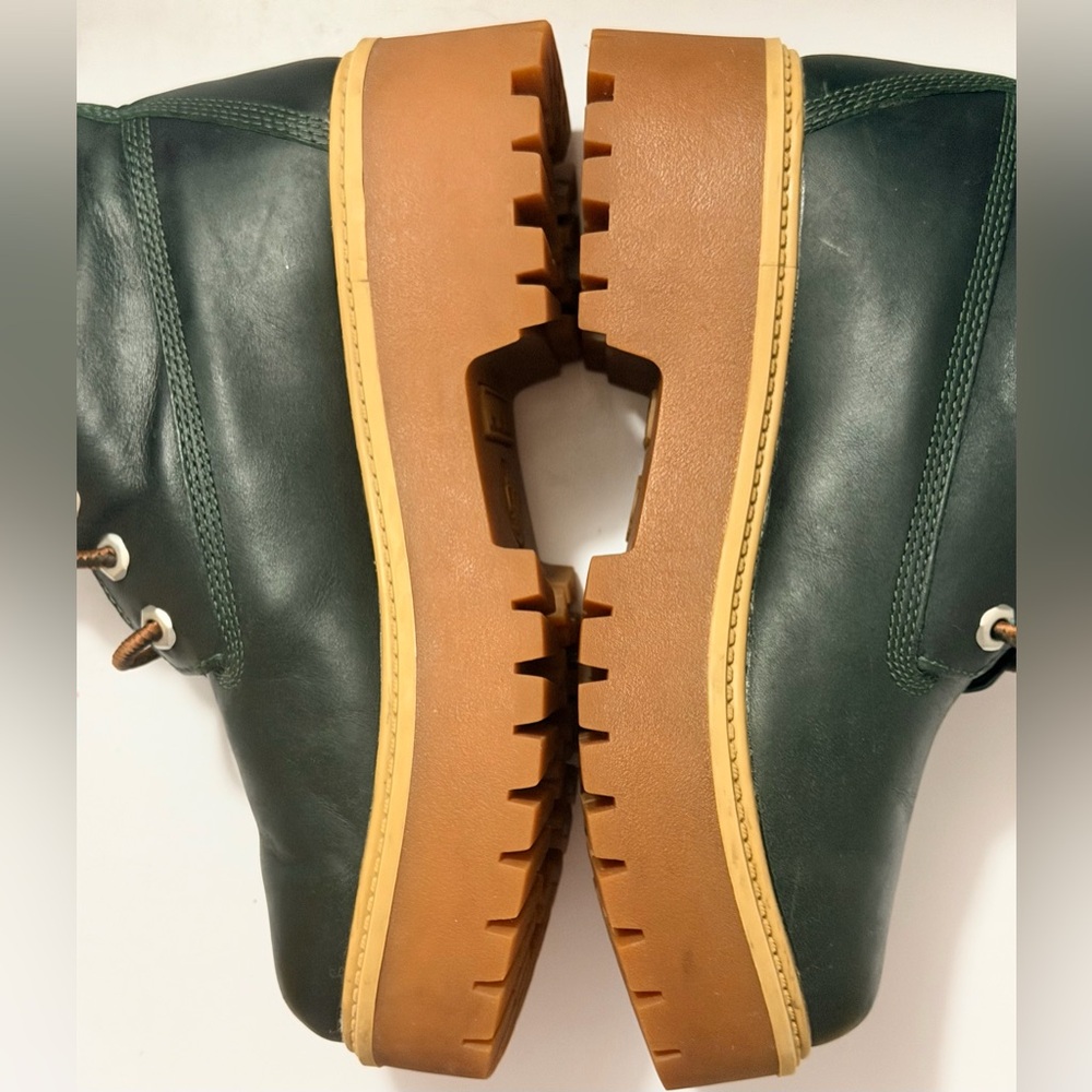 Timberland Dark Green and Brown Platform Boots - Picture 6 of 16